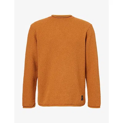 Finisterre Mens  Barents Crew-neck Wool-blend Jumper In Copper