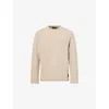Finisterre Mens Oatmeal Barents Long-sleeve Wool-blend Jumper Xl In Brown