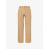 Finisterre Mens Flint Basset Straight-leg Cotton Utility Trousers In Gray