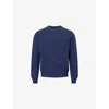 Finisterre Mens Navy Mora Crewneck Wool Jumper In Blue
