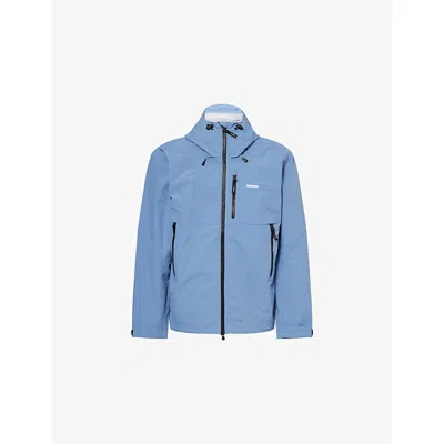 Finisterre Mens Horizon Blue Stormbird Logo-print Shell Jacket Xxl