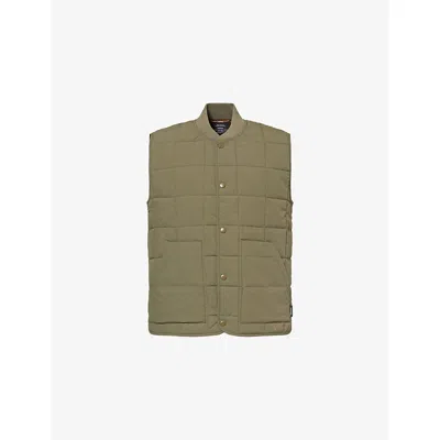 Finisterre Mens Olive Lapwing Padded Woven Gilet Xl In Green
