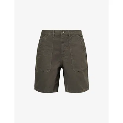 Finisterre Mens Raven Basset Patch-pocket Cotton Shorts Xl In Black