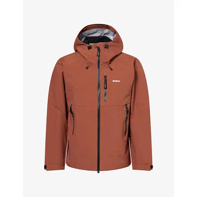 Finisterre Mens Stormbird Logo-print Shell Jacket Mahogany Brown
