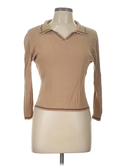 Pre-owned Finity Long Sleeve Polo Shirt In Brown