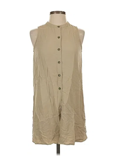 Pre-owned Finity Sleeveless Button Down Shirt In Brown