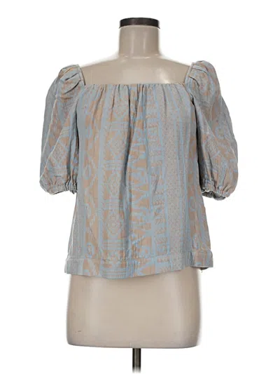 Pre-owned Finley 3/4 Sleeve Blouse In Blue