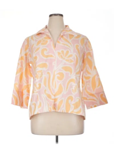 Pre-owned Finley 3/4 Sleeve Blouse In Orange