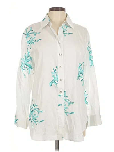 Pre-owned Finley 3/4 Sleeve Blouse In White