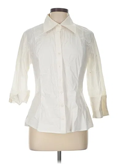 Pre-owned Finley 3/4 Sleeve Button Down Shirt In Ivory