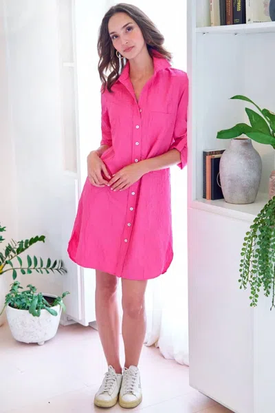 Finley Alex Short Shirt Dress In Pink