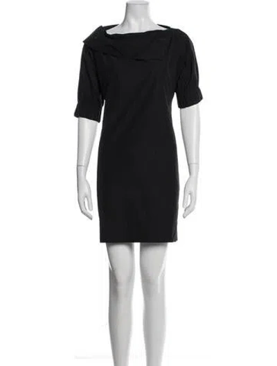 Pre-owned Finley Asymmetrical Mini Dress In Black