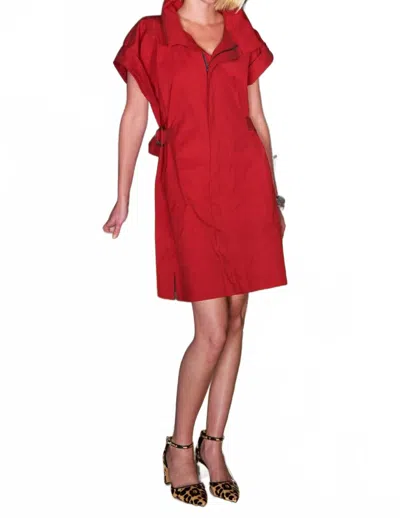 FINLEY BARI DUFFLE COLLAR DRESS IN SPICY RED