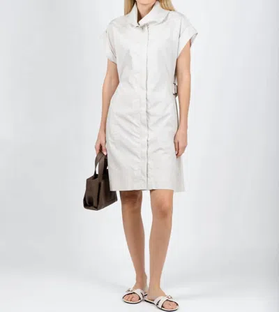 Finley Bari Typewriter Cloth Mini Dress In Sand In White