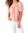 Finley Bubble Top In Ethnic Jacquard In Pink