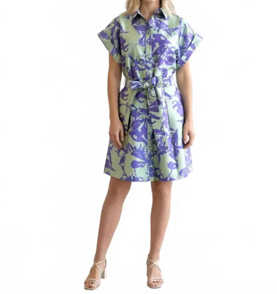 Finley Chantel Dress In Honeydew/purple In Multi