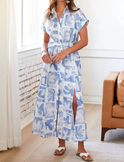 Finley Chantel Dress In Matisse Print In Blue