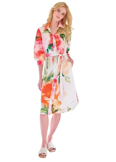 Finley Clementine Midi Dress In Peony Floral In Multi