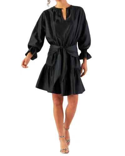 Finley Coco Silk Dress In Black