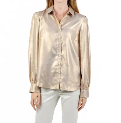 Finley Collette Button Front Shirt In Gold In Neutral