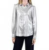 Finley Collette Button Front Shirt In Silver In Silver