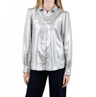 Finley Collette Button Front Shirt In Silver