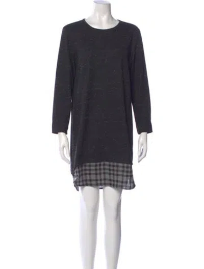 Pre-owned Finley Crew Neck Mini Dress In Gray