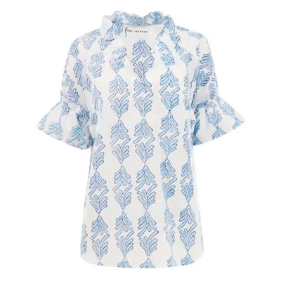 Finley Crosby Top In Palmetto In White