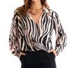 Finley Davy Blouse In Blush Tiger In Multi
