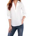 Finley Endora Long Sleeve Zip Blouse In White In White
