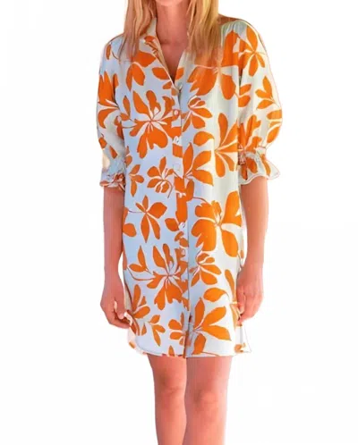 Finley Hawaiian Punch Short Dress In Aqua/orange In Multi