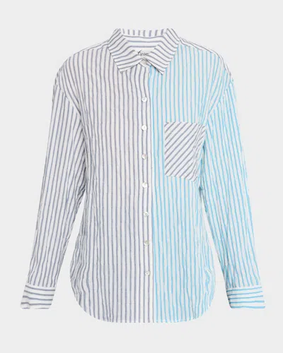 Finley Hilary Striped Button-down Shirt In Neutral