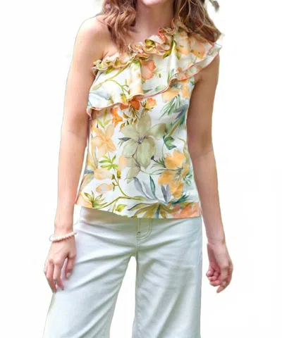 Finley Kate Botanical Top In Natural In White
