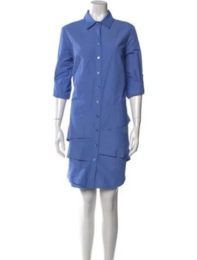 Pre-owned Finley Knee-length Dress In Blue