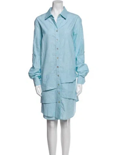 Pre-owned Finley Knee-length Dress In Blue