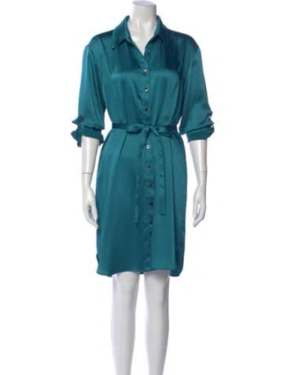 Pre-owned Finley Knee-length Dress In Blue