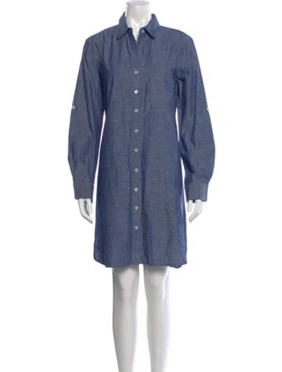 Pre-owned Finley Knee-length Dress In Blue