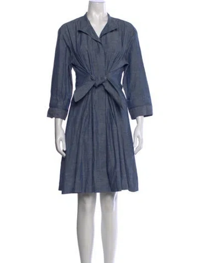 Pre-owned Finley Knee-length Dress In Blue