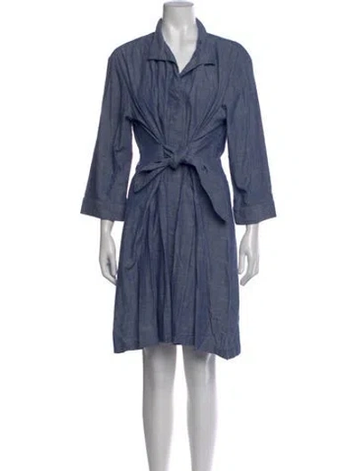 Pre-owned Finley Knee-length Dress In Blue