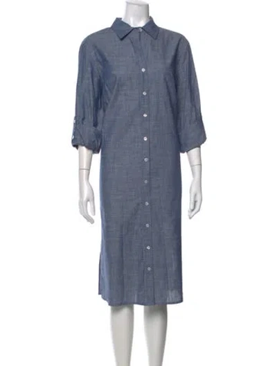 Pre-owned Finley Knee-length Dress In Blue