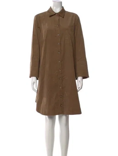 Pre-owned Finley Knee-length Dress In Brown