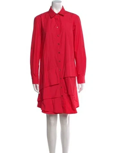 Pre-owned Finley Knee-length Dress In Red