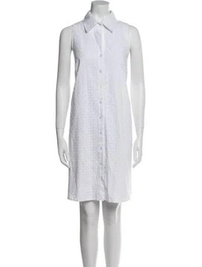 Pre-owned Finley Knee-length Dress In White