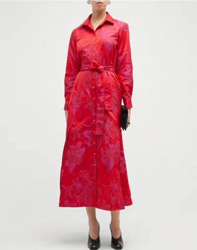 Finley Laine Self-tie Dress In Wild Orchid Jacquard In Multi