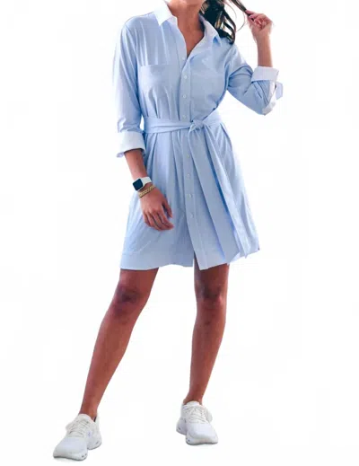 Finley Liam Arnold Palmer Shirt Dress In White/blue