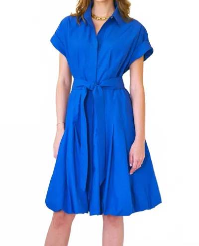 Finley Libby Typewriter Cloth Bubble Dress In Royal Blue