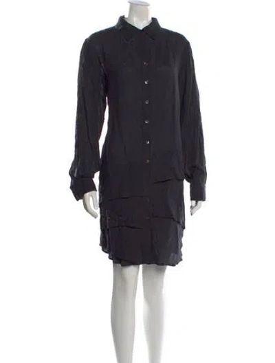 Pre-owned Finley Linen Mini Dress In Black
