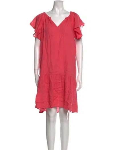 Pre-owned Finley Linen Mini Dress In Pink