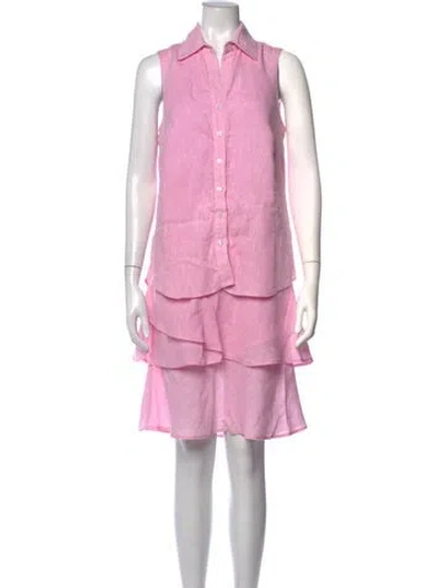 Pre-owned Finley Linen Mini Dress In Pink