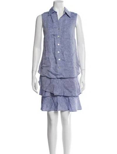 Pre-owned Finley Linen Mini Dress In Purple